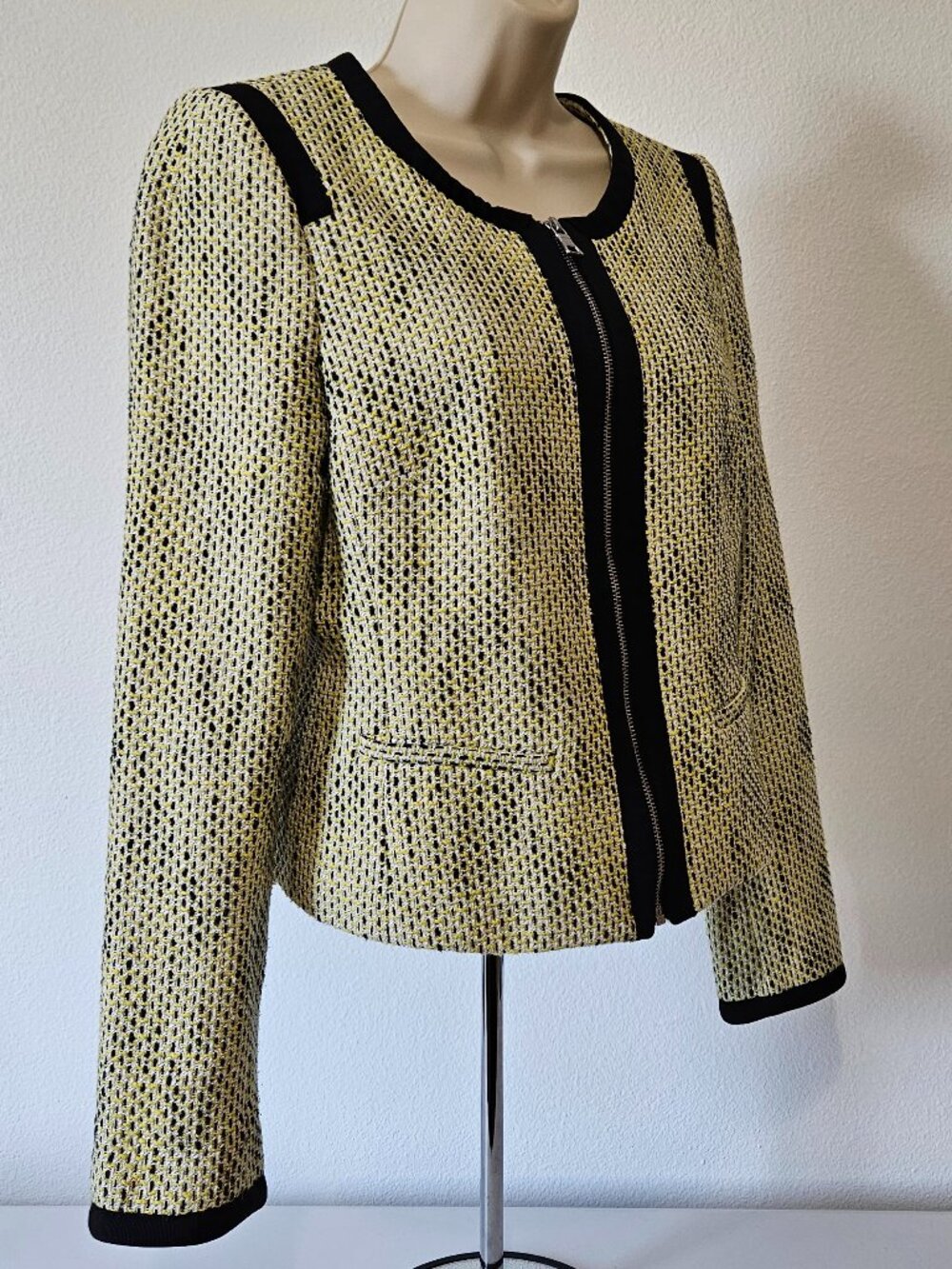 Banana Republic Tweed Zip Front Long Sleeve Jacket - Picture 7 of 14